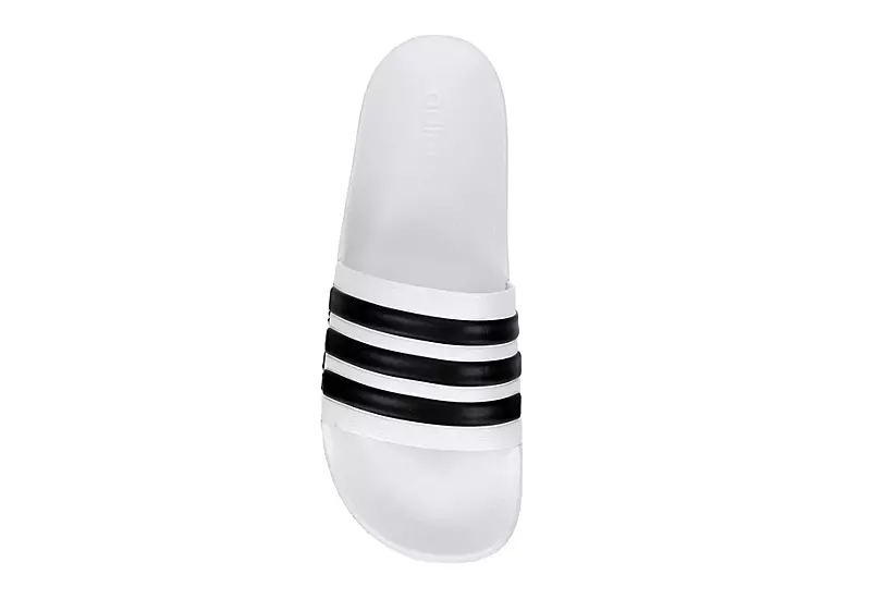 Adidas Mens Adilette Shower Slide Sandal - White - Image 6