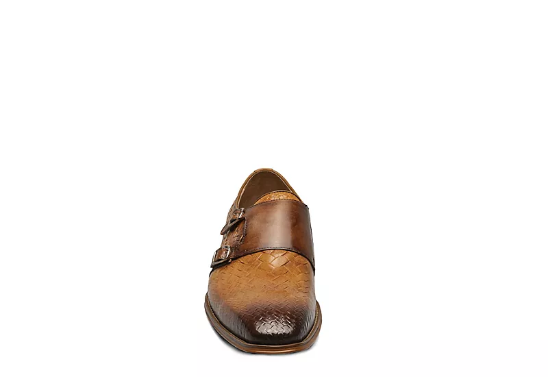 Stacy Adams Mens Torrance Plain Toe Double Monk Strap Oxford - Cognac - Image 3