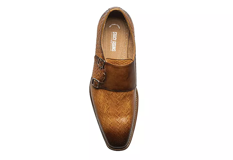 Stacy Adams Mens Torrance Plain Toe Double Monk Strap Oxford - Cognac - Image 6