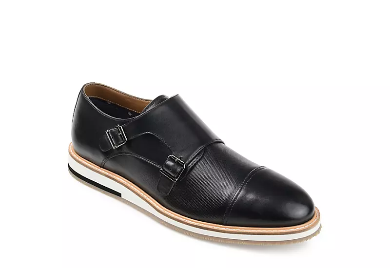 Thomas & Vine Mens Thatcher Monk Strap Oxford - Black