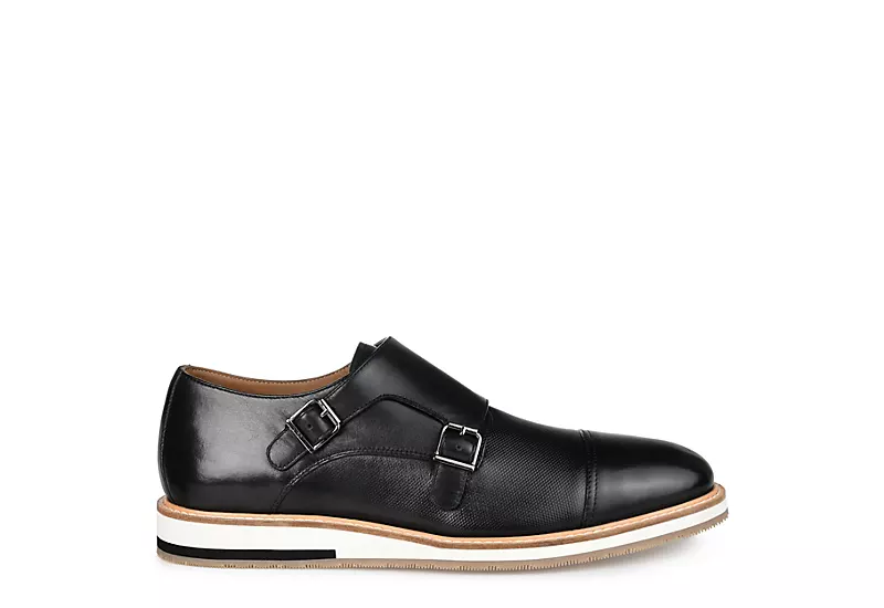 Thomas & Vine Mens Thatcher Monk Strap Oxford - Black - Image 2