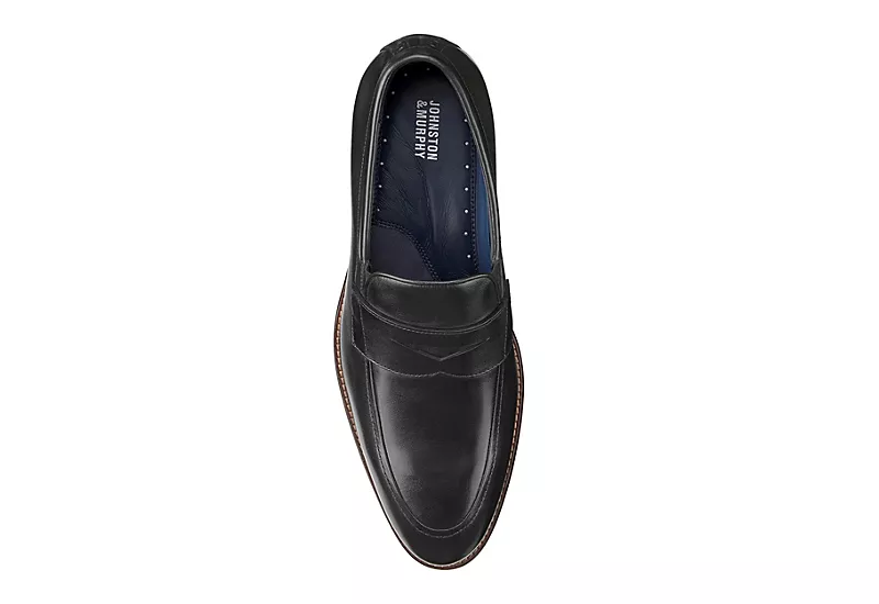 Johnston & Murphy Mens Stockton Penny Loafer Oxford - Black - Image 6