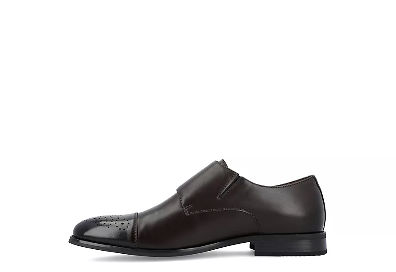 Vance Co Mens Atticus Cap Toe Double Monk Strap Oxford - Brown - Image 4