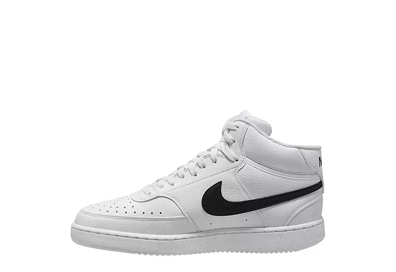 Nike Mens Court Vision Mid Sneaker - White - Image 3