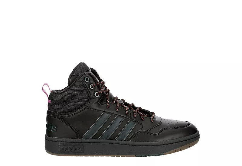 Adidas Mens Hoops 3.0 Mid Winter Sneaker - Black - Image 2