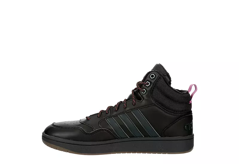 Adidas Mens Hoops 3.0 Mid Winter Sneaker - Black - Image 4