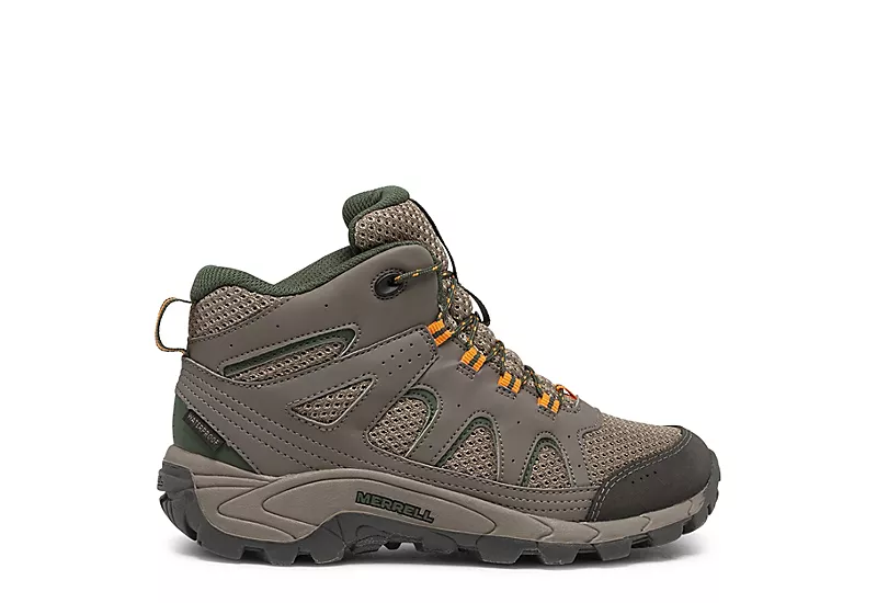Merrell Boys Oakcreek Mid Hiking Shoe - Brown - Image 2