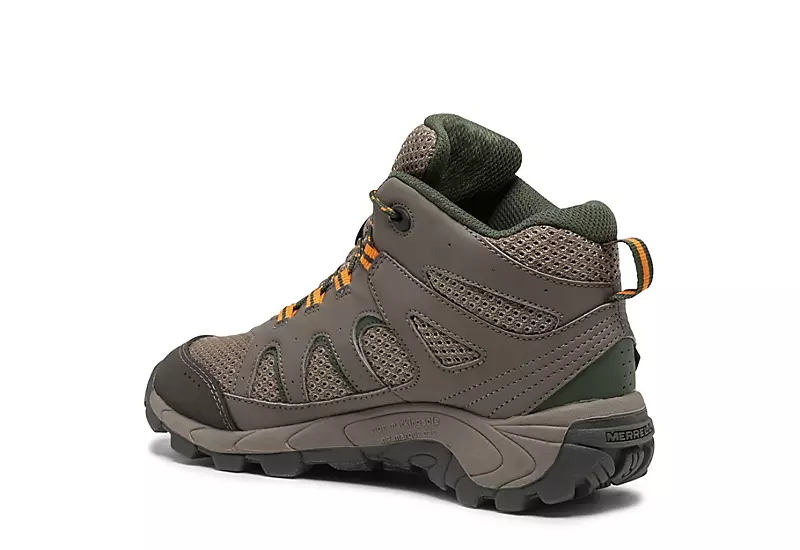 Merrell Boys Oakcreek Mid Hiking Shoe - Brown - Image 3
