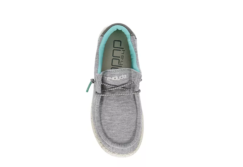 Heydude Boys Wally Youth Slip On Sneaker - Grey - Image 6