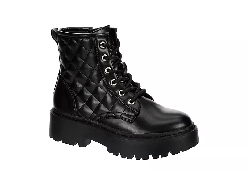 Madden Girl Girls Jrozzie Combat Boot - Black