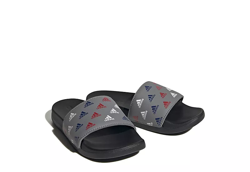 Adidas Boys Adilette Comfort Slide Sandal - Grey