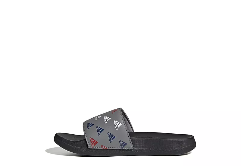 Adidas Boys Adilette Comfort Slide Sandal - Grey - Image 3