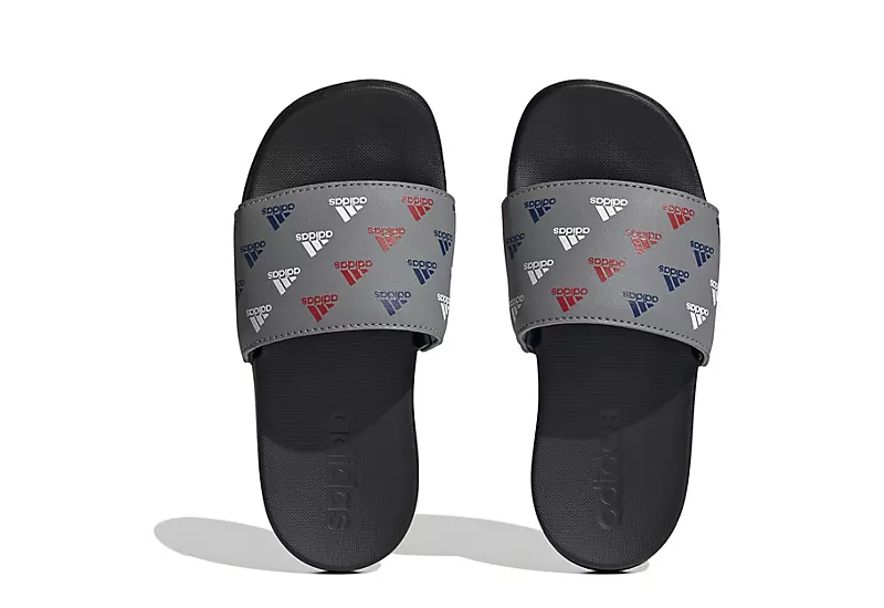 Adidas Boys Adilette Comfort Slide Sandal - Grey - Image 4