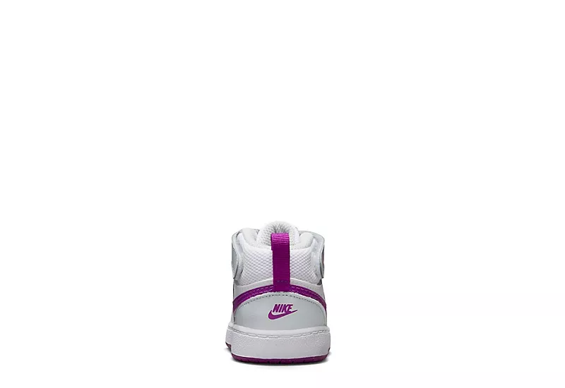 Nike Girls Infant Court Borough 2 Mid Top Sneaker - Platinum - Image 4