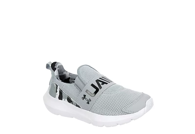 Under Armour Boys Surge Slip On Sneaker - Grey