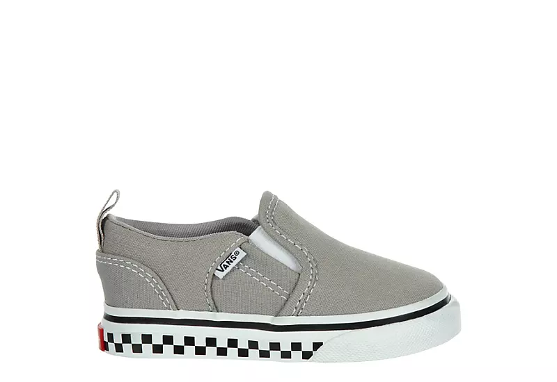 Vans Boys Infant Asher Slip On Sneaker - Grey - Image 2
