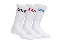 Vans Boys Crew Socks 3 Pairs - White