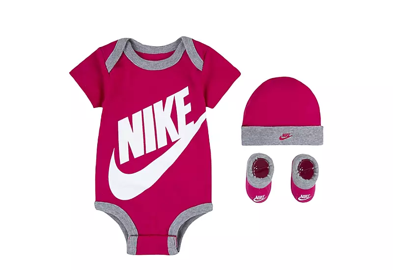 Nike Girls 3 Piece Onesie Set - Pink