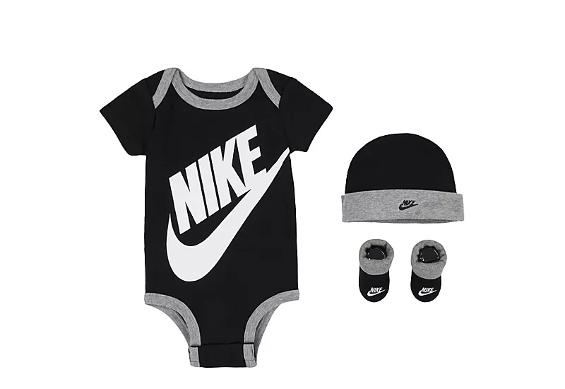 Nike Boys 3 Piece Onesie Set - Black
