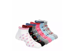 Ladeda Girls Scallop Heart No Show Socks 6 Pairs - White