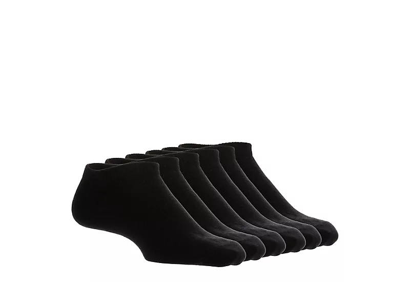 Game Sport Boys No Show Socks 6 Pairs - Black
